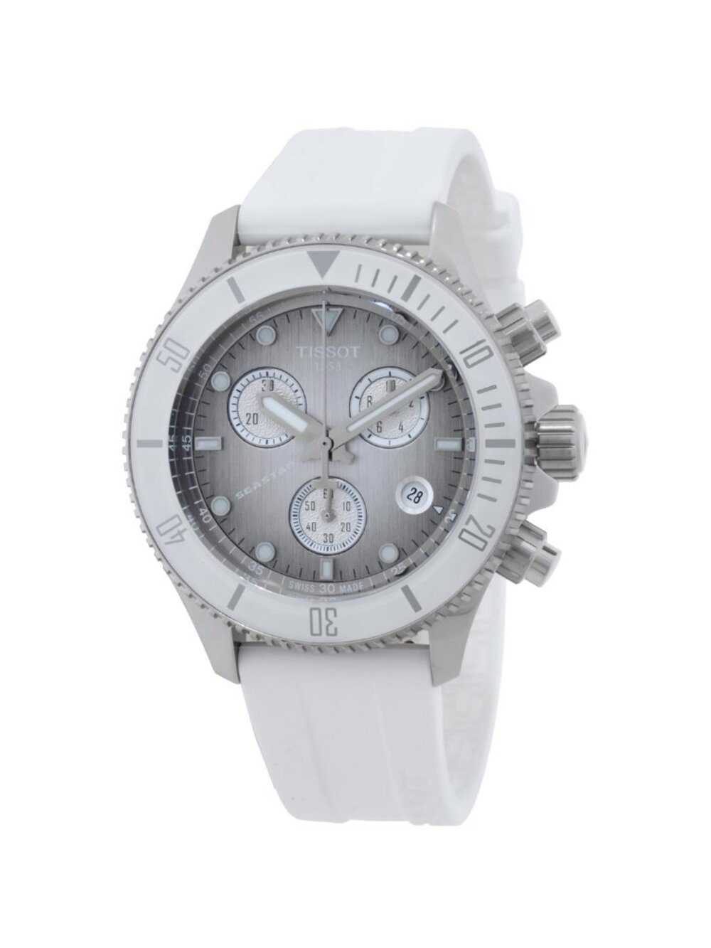 NWT Tissot Seastar 1000 Chronograph Quartz Grey Dial Watch